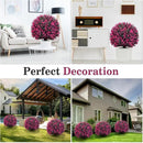 Artificial Topiary Tree with Pink Eucalyptus, Set of 2-17in UV Resistant Fake Evergreen Tree for Porch, Outdoor Artificial Plants for Planters - Ground Spike Included FZHCZWZX by GreenHaven Gardens