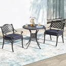 LVTXIII Patio Chair Cushions 22"x22"x3", Water-Repellent Outdoor Seat Cushions for Patio Furniture, Square Chair Pads with Ties for Home Garden Decoration, Set of 2, Textured Navy by GreenHaven Gardens