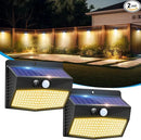 Solar Motion Sensor Outdoor Lights [138 LED/2 Packs] Solar Security Lights Outdoor with 3 Lighting Modes Solar Powered Lights Waterproof for Outside Wall Garden Fence Backyard Deck, Warm White by GreenHaven Gardens