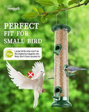 Bird Feeders for Outdoors Hanging,Finch Feeders for Outside,Chew-Proof Hanging Bird Feeder,Rust-Proof Birdfeeder,Squirrel Proof 6 Ports Metal Bird Feeder,14 Inch,1 Pack,Green by CozyNest Decor