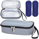 Breastmilk Cooler Bag with Ice Pack, Portable Insulated Breast Milk Storage Cooler Bag, Small Stylish Breastmilk Storage Bag Cooler with Wrist Strap (Grey) by TinyTreasures Baby Boutique