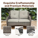 4 Piece Patio Furniture Set - Outdoor Glider Bench with Swivel Rocker Chairs and Coffee Table, High Back Small Outdoor Conversation Furniture Sets for Deck Sunroom Balcony Backyard by GreenHaven Gardens