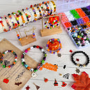 3140Pcs Halloween Beads for Bracelet Jewelry Making Kit, Halloween Clay Beads Black White Orange Purple Pumpkin Round Letter Star Skull Bead Bulk with Ghost Witch Hat Charm for DIY Craft Earring by TinyTreasures Baby Boutique