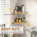 Corner Shelf Wall Mount, Floating Corner Shelves, Set of 2 Corner Wall Shelf Organizer, Rustic Wood Wall Storage Display Shelves for Living Room Bedroom Bathroom Kitchen, Rustic Brown, Oak by CozyNest Decor