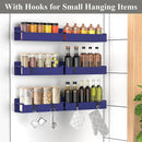 6 Pack Magnetic Spice Rack Organizer for Refrigerator and Oven, Dark Blue Fridge Organizers and Storage for Kitchen by CozyNest Decor