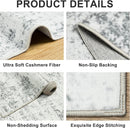 Area Rugs Living Room Rug - 4x6 Washable Modern Abstract Soft Neutral Non-Slip Carpet Large Indoor Floor Stain Resistant Thin Carpets for Bedroom Dining Room Farmhouse Nursery Home Office Grey by TinyTreasures Baby Boutique