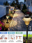SOLPEX Solar Pathway Lights Garden Decor for Yard, Garden Lights Solar Powered Waterproof Landscape Lighting, Solar Outdoor Lights Porch Decor for Path Walkway Driveway (8 Pack Warm White) by GreenHaven Gardens
