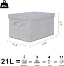 WUIKE 3 Pack Large Storage Bins with Lids, Fabric Closet Shelf Organizers, FoldableStorage Baskets with Cover for Bedroom, Herringbone Gray by CozyNest Decor