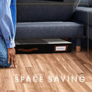 HOMELUX THEORY 2pc Low Profile Under Bed Storage Containers, Thin Under Couch Storage Organizer with Bins & Lids, Underbed Storage Box Ideal for Seasonal Clothes, Blankets, Fabric & Shoes (Black) by CozyNest Decor