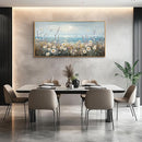 PHAOHUAXM Large Canvas Wall Decoration For Living Room Wall Art For Bedroom Office Decorations Blue Ocean Paintings Flowers Watercolour Wall Pictures Canvas Artworks Home Decor Wood Framed 24x48 In by CozyNest Decor