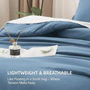 Litanika Comforters Queen Size Ocean Blue, 3 Pieces Lightweight Solid Bedding Set & Collections, All Season Fluffy Bed Set (90x90 Inches Comforter & 2 Pillowcases) by CozyNest Decor