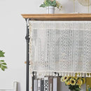 Sutuo Home Boho Sheer Curtain Valance Tier Crochet Lace with Bohemian Hollow Knitted Handmade Tassels, Short Farmhouse Window Treatment for Kitchen Cafe, Rod Pocket, 1 Panel 59" W x 36" L, Beige by CozyNest Decor