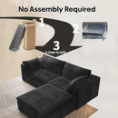 78.74" L Shaped Modern Sofa Modular Sectional Cloud Couch with Ottoman,Upholstered Couches with Plush Corduroy Fabric for Living Room Furniture,Bedroom and Apartment,No Assembly Required,Black by CozyNest Decor