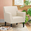 COLAMY Modern Accent Chair for Living Room, Upholstered Fabric Accent Armchair with Back, Soft Single Sofa Chair with Arms for Bedroom/Office/Reception Room, Oatmeal by CozyNest Decor