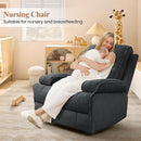 Nursery Rocking Chairs,Velvet Rocker Recliner Nursing Chair,Oversized Nursery Recliner Glider Chair with Extra Wide Footrest for Breastfeeding,Dark Grey by TinyTreasures Baby Boutique