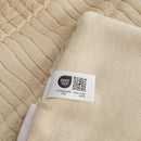 Amélie Home Luxury Striped Faux Fur Throw Blanket for Couch, Embossed Split Fur Cozy Fuzzy Fluffy Luxurious Soft Plush Sofa Chair Bed Gift Blankets for Women Men Wife Friend, 60"x80", Beige by CozyNest Decor