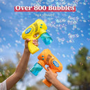 JOYIN 2 Bubble Guns with 2 Refill Solution (10 oz Total), Bubbles Maker, Blower for Kids, Toddlers, Outdoors Activity, Birthday Gift, Easter Basket Stuffers (Yellow+Orange) by TinyTreasures Baby Boutique