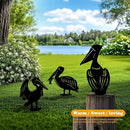 3 Pack Pelican Metal Garden Decorative Stakes, Weather Proof Silhouette Statues for Yard, Patio,Outdoor Decor for Pelican Lovers and Pet Owners by CozyNest Decor