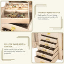 AKOZLIN 6-Tier Jewelry Box Organizer Functional Leather Jewelry Storage Case for Women Girls Ring Necklace Earring Bracelet Holder Organizer with Mirror by TinyTreasures Baby Boutique