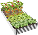 Domi Galvanized Raised Garden Bed, 8x4x1Ft Thickening Metal Planter Box for Vegetables Bottomless for Backyard Outdoor, 1" Deep w/ 228 Gallon Capacity - Silvery by GreenHaven Gardens