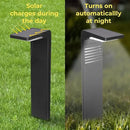 Techko Outdoor Solar L-Shaped Path Lights (2-Pack), Modern Minimal Design, Waterproof IP65, Garden Lights for Landscape, Yard, Walkway, Pathway,Matte Black by GreenHaven Gardens