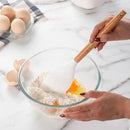 Country Kitchen Non Stick Silicone Utensil Set with Rounded Wood Handles for Cooking and Baking, 14 Piece Set, White by CozyNest Decor