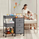 Baby Diaper Caddy Organizer and Storage - 3 Tier Rolling Cart with Dividers and Drawers, Easy To Assemble, Mobile Utility Cart with Wheels for Nursery, Bedroom, Changing Table & Crib by CozyNest Decor
