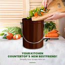 Utopia Kitchen Compost Bin for Kitchen Countertop, 1.3 Gallon Compost Bin for Kitchen with Lid, Includes 1 Spare Charcoal Filter (Copper) by GreenHaven Gardens