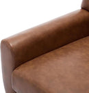 UIXE Faux Leather Accent Chairs Set of 4, Modern Arm Club Chair Upholstered Armchair for Living Room, Comfy Single Sofa Seats Button Tufted Reading Seating, Coffee by CozyNest Decor