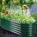 17" Tall Outdoor Garden Raised Garden Bed Kits,5ft X 2ft Oval,0.8MM Thick Metal Raised Planter Bed/Ground Planter Box for Variety of Flowers,Herbs,Vegetables (Dark Green, 60X24X16.5 Inches) by GreenHaven Gardens
