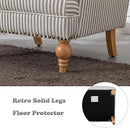 chairus Linen Accent Chair for Living Room Upholstered Mid Century Modern Single Sofa Chair with Solid Wood Legs Comfy Reading Chair Armchair for Bedroom/Office Room/Recption/Lounge, Black Stripe by CozyNest Decor