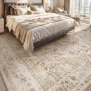 AMOAMI-3X5 Area Rug-Soft Washable Vintage Throw Accent Rugs for Living Room, Entryway, Bedroom, Kitchen, Bathroom, Laundry Room, Kitchen, Bathroom, Bedside, No Slip Beige by CozyNest Decor
