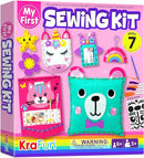 KRAFUN My First Sewing Kit for Beginner Kids Arts & Crafts, 7 Easy DIY Projects of Stuffed Animal Dolls and Plush Pillow Craft, Instructions & Felt, Gift for Girls, Boys, Learn to Sew, Embroidery by TinyTreasures Baby Boutique