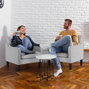 VINGLI Accent Chairs Set of 2 Gray Living Room Chairs Reading Chair for Bedroom Scooped Arm Chair Mid Century Modern Accent Chair Upholstered Comfy Chair for Apartment, Waiting Room by CozyNest Decor