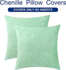 CaliTime Throw Pillow Covers Decorative 20 X 20 Inches Pack of 2 Cozy Chenille Cushion Cases for Couch Sofa Bed Living Room Home Grey Green by CozyNest Decor
