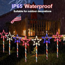 4th of July LED Big Star Pathway Lights Patriotic Lights Outdoor, for Memorial Day Independence Day Any Patriotic Decorations, 8 Mode Remote Control Solar Powered(2 Pack, 180 LED) by GreenHaven Gardens