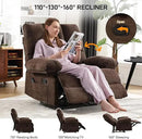 Oversized Recliner Chair Extra Wide Large Recliner for Adults 350lbs with Lumbar Support Pillow Nursery Chair Living Room (Manual, BROWN-6008) by CozyNest Decor