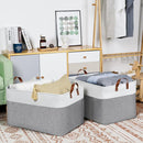 DULLEMELO Extra Large Storage Baskets for Organizing 22"x15"x13" Foldable Fabric Storage Baskets Organizer Bins with Handles Large Storage Basket for Shelves Closet Toys Books (White&Grey) by TinyTreasures Baby Boutique