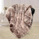 Bcareself Faux Fur Blanket Two Sided Ultra Soft Fluffy Reversible Fuzzy Throw Blanket for Women Men Double Sided Ombre Faux Luxe Faux Fur Thick Minky Blanket for Couch Bed by CozyNest Decor