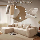 ovios 104" Cloud Sectional Couch with L-Shape Chaise,Modern Modular Sofa with Deep Seat, Upholstered Couches for Living Room Bedroom,No Assembly Required, Beige (Plush Corduroy Fabric) by CozyNest Decor