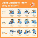 Sillbird Solar Building Robot Kit STEM Gift for Boys Aged 8-13, DIY Science Educational Toys for Kids Teens Birthday, 12-in-1 Solar or Battery Powered Robotic Set with 197 Pieces by TinyTreasures Baby Boutique