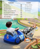 ELEMARA 12V Kids Bumper Car with Big Wheel, 2.2 Mph Max, Toddler Bumper Cars with Remote, Baby Bumping Toy Car with DIY Stickers,360 Degree-Spin, Music, Bluetooth,LED Lights, Blue by TinyTreasures Baby Boutique