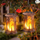 KOOPER Taller Solar Lanterns Outdoor Waterproof Hanging Solar Lantern Lights, 2Pack Upgraded Flickering Flame Lanterns Decorative Outdoor, Battery & Solar Powered lantern for Garden Yard Decor, Bronze by GreenHaven Gardens