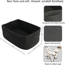 Small Woven Storage Baskets 13“X9”X5“ Decorative Rope Bins for Organizing Shelves, Closets, and Toys, Empty Gift Baskets, Cute Organizer Basket for Home and Office (black, Large) by CozyNest Decor