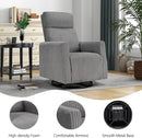 CANMOV Swivel Rocker Chair Set of 2, Swivel Accent Chair with High Back and Arms, Corduroy Glider Chair for Living Room Bedroom Nursery, Grey by TinyTreasures Baby Boutique