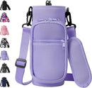 32 40 oz Water Bottle Carrier with Strap, Neoprene Water Bottle Sleeve Bag with 2 Pockets Insulated Flask Sling Holder for Walking Hiking Gym by TinyTreasures Baby Boutique