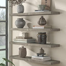 Fun Memories Floating Shelves for Wall Decor, 24"x8" Rustic Reclaimed Wood Shelves, Heavy-Duty Wall Mounted Shelves with Invisible Brackets, Set of 2for Living Room, Bedroom, Kitchen, Grey Finish by CozyNest Decor