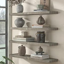 Fun Memories Floating Shelves for Wall Decor, 40"x8" Rustic Reclaimed Wood Shelves, Heavy-Duty Wall Mounted Shelves with Invisible Brackets, Set of 2for Living Room, Bedroom, Kitchen, Grey Finish by CozyNest Decor