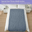 Bigacogo Chunky Knit Throw Blanket for Couch, 40x80 inches, 100% Hand Knitted with Thick Jumbo Chenille Yarn, Cozy Soft Large Rope Knot Cable Crochet Blankets for Sofa Bed Living Room, Cold Sea Blue by CozyNest Decor