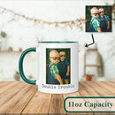 Personalized Coffee Mug, Custom Drawing Portrait Gift, Funny Customized Coffee Gift for Men & Women, Custom Mugs with Pictures, Green 11oz Father's Day Mug by TinyTreasures Baby Boutique